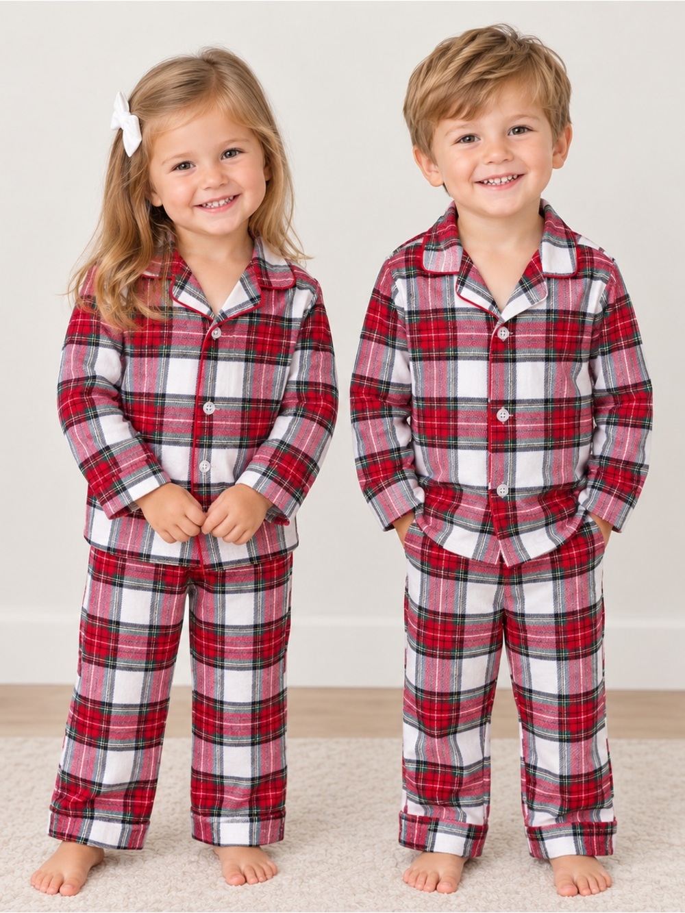 Mark & Graham Red Plaid Flannel Kids Pajama Set Size 3T New Christmas Holiday